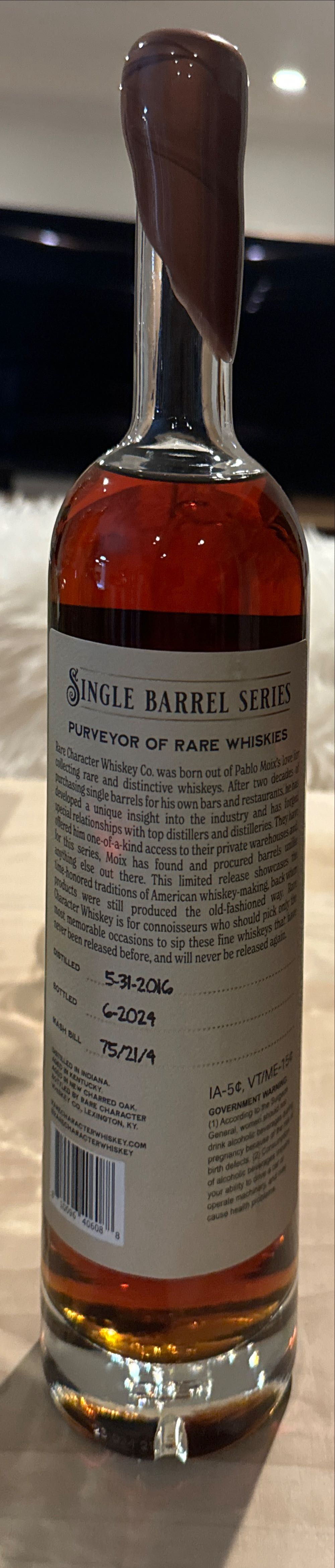 Rare Character Single Barrel Strength  Kappys - Rare Character Whiskey Co (750 mL) alcohol collectible [Barcode 810096406088] - Main Image 2