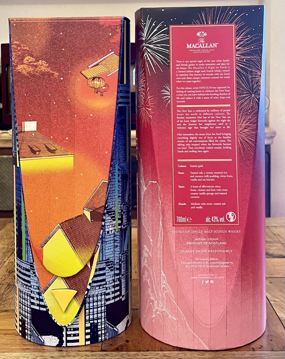 MACALLAN A Night On Earth The Journey In collaboration with Nini Sum Highland Single Malt Scotch Whisky - The Macallan Distillery (700 mL) alcohol collectible [Barcode 5010314312749] - Main Image 2