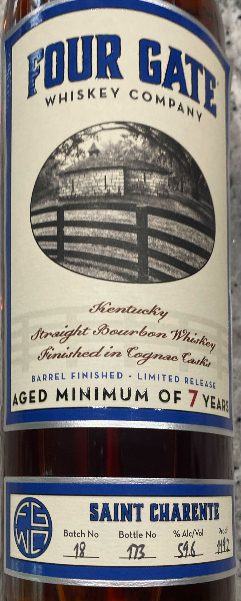 Four Gate Saint Charente 750 Batch - Four Gate Whiskey Company (750 mL) alcohol collectible [Barcode 850014450267] - Main Image 2