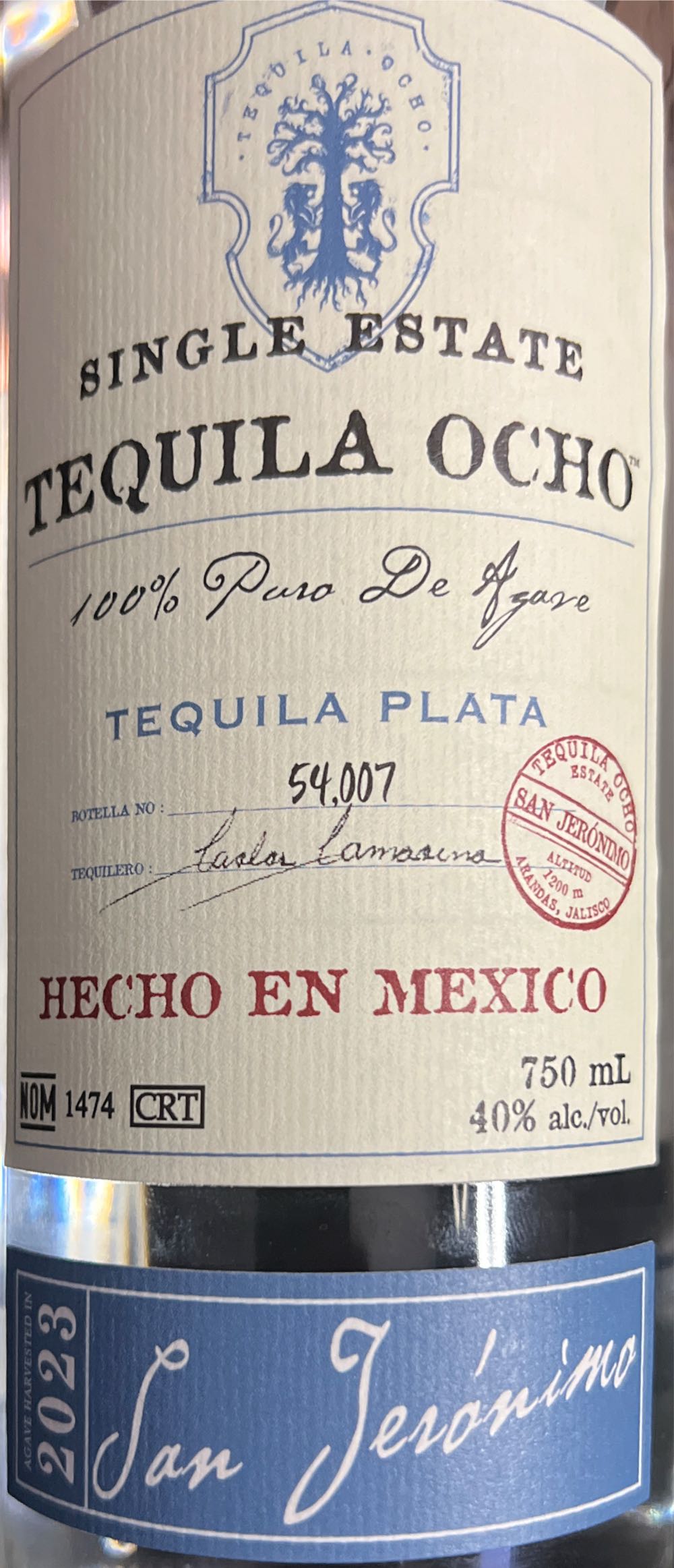 Tequila Ocho - Sip Tequila
Anejo Single Barrel 2025 - NOM 1474 (750 mL) alcohol collectible [Barcode 898627001308] - Main Image 2