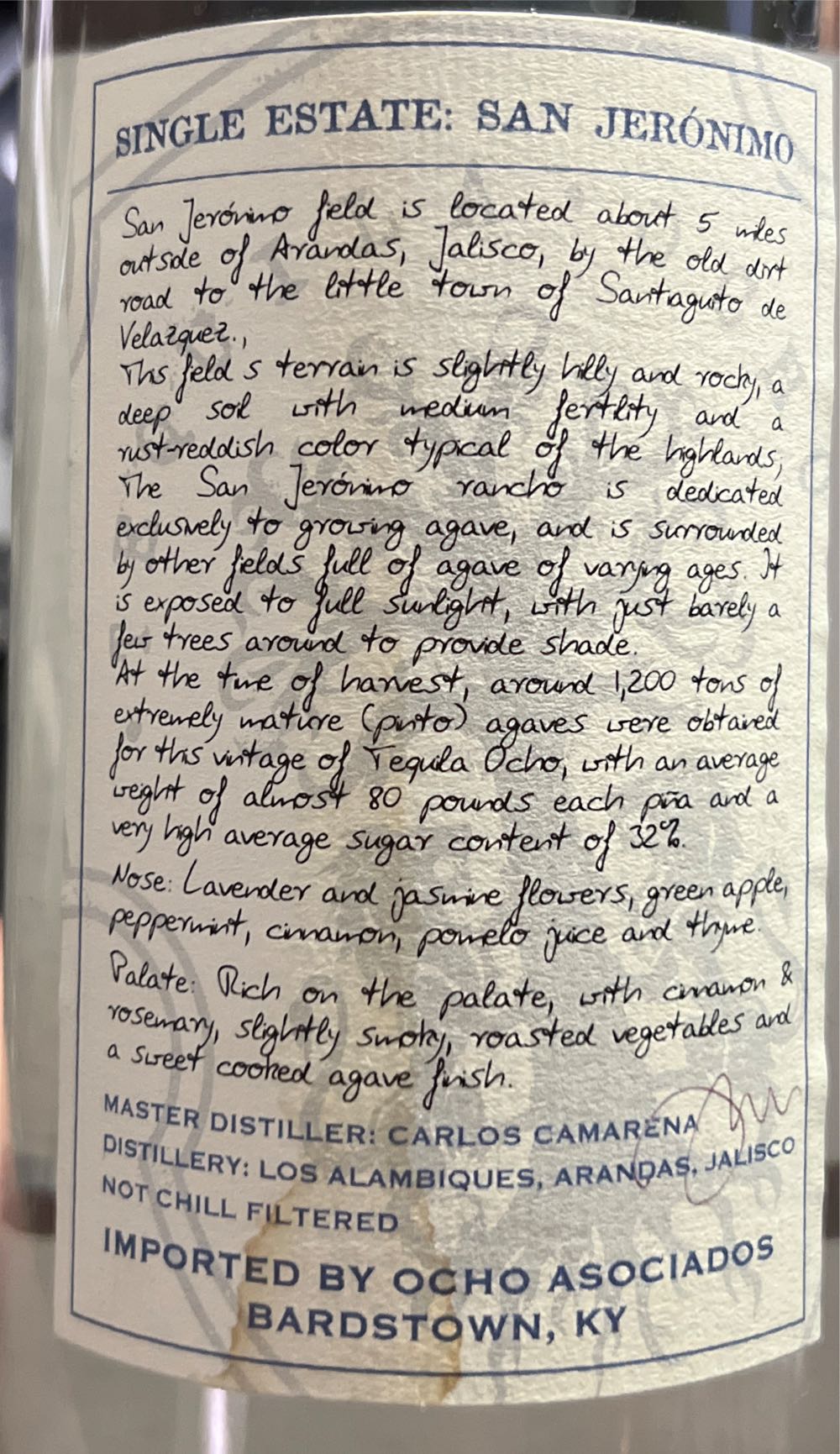 Tequila Ocho - Sip Tequila
Anejo Single Barrel 2025 - NOM 1474 (750 mL) alcohol collectible [Barcode 898627001308] - Main Image 3