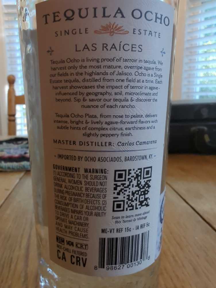 Tequila Ocho - Sip Tequila
Anejo Single Barrel 2025 - NOM 1474 (750 mL) alcohol collectible [Barcode 898627001308] - Main Image 4