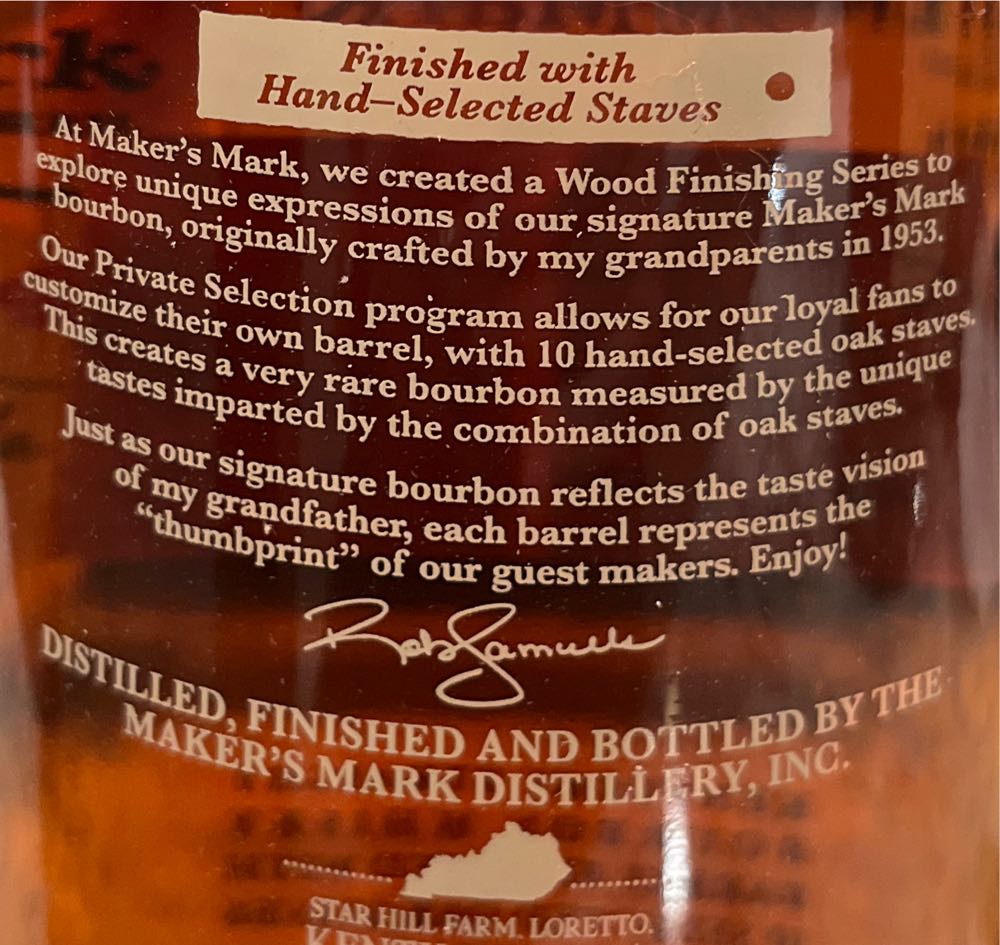 Maker’s Mark 2024 Ambassador Series Release 1 - Maker’s Mark Distillery (750 mL) alcohol collectible [Barcode 085246500460] - Main Image 2