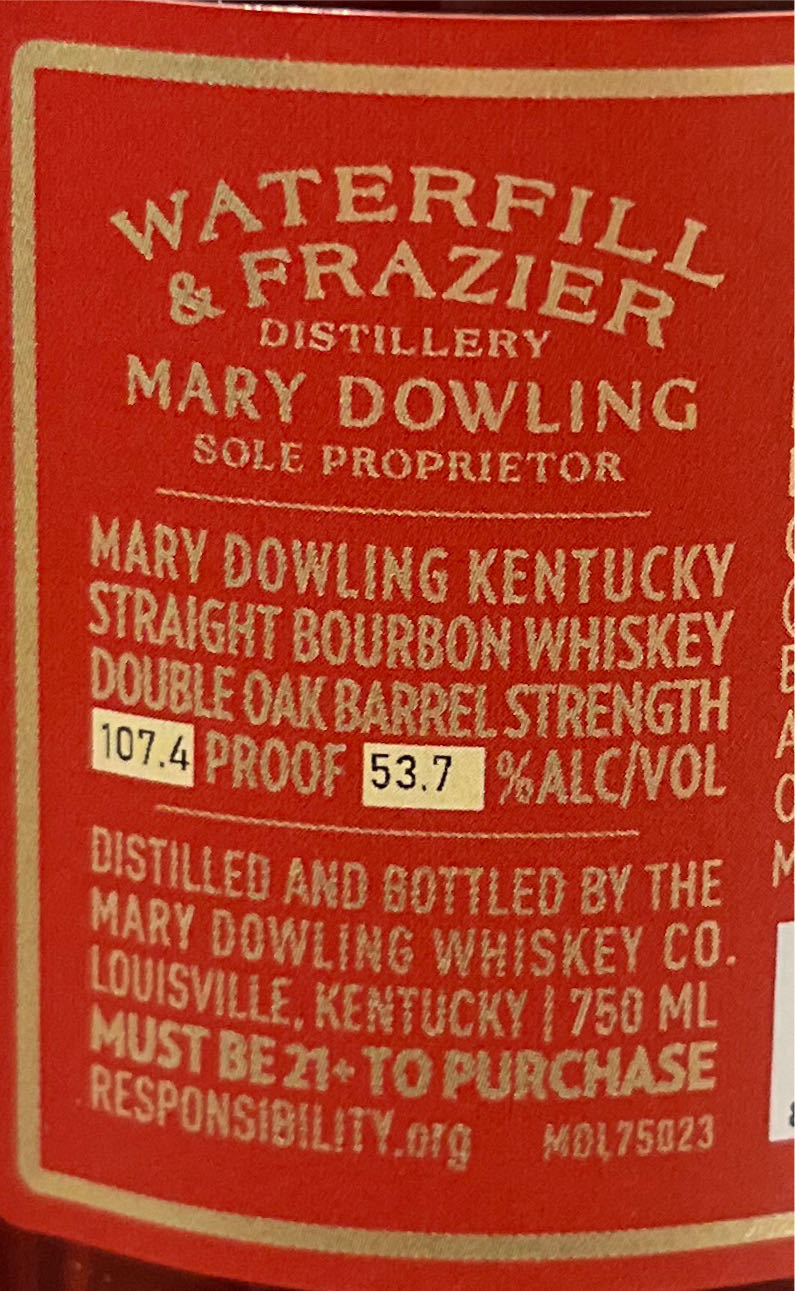 Mary Dowling 2023 Toasted Double Oak - Mary Dowling Distillery (750 mL) alcohol collectible - Main Image 2