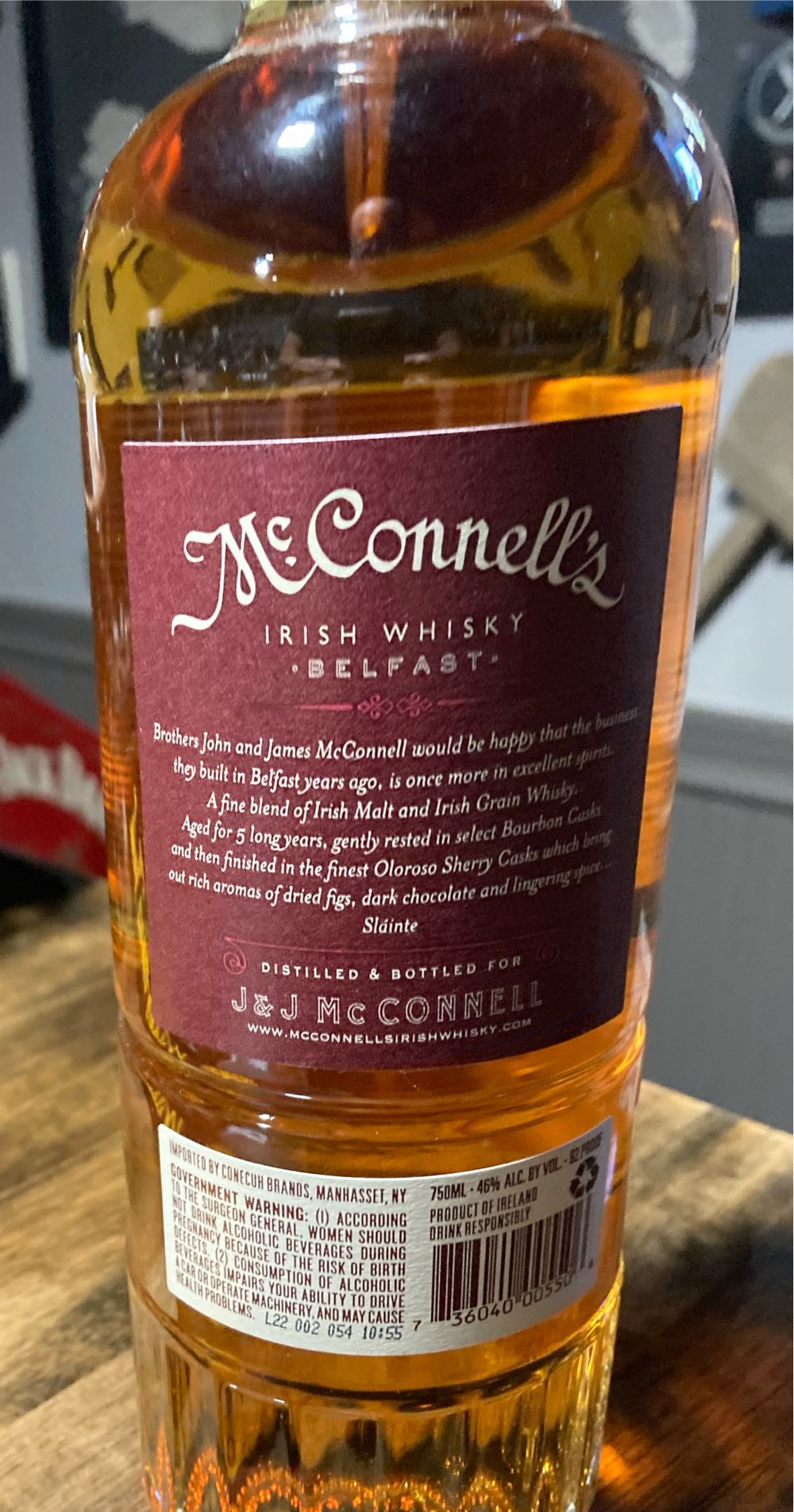 Mcconnell’s 5 Year Old Sherry Cask Finish Irish Whisky - J&J McConnell (750 mL) alcohol collectible [Barcode 736040005506] - Main Image 2