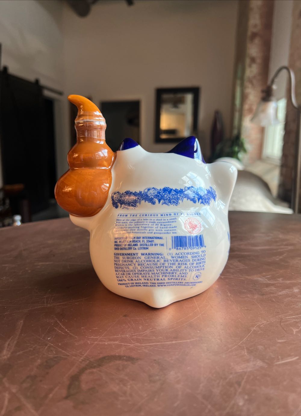 Drumshanbo Gunpowder Irish Gin Cat Ceramic - The Shed Distillery (700 mL) alcohol collectible [Barcode 086785091259] - Main Image 2