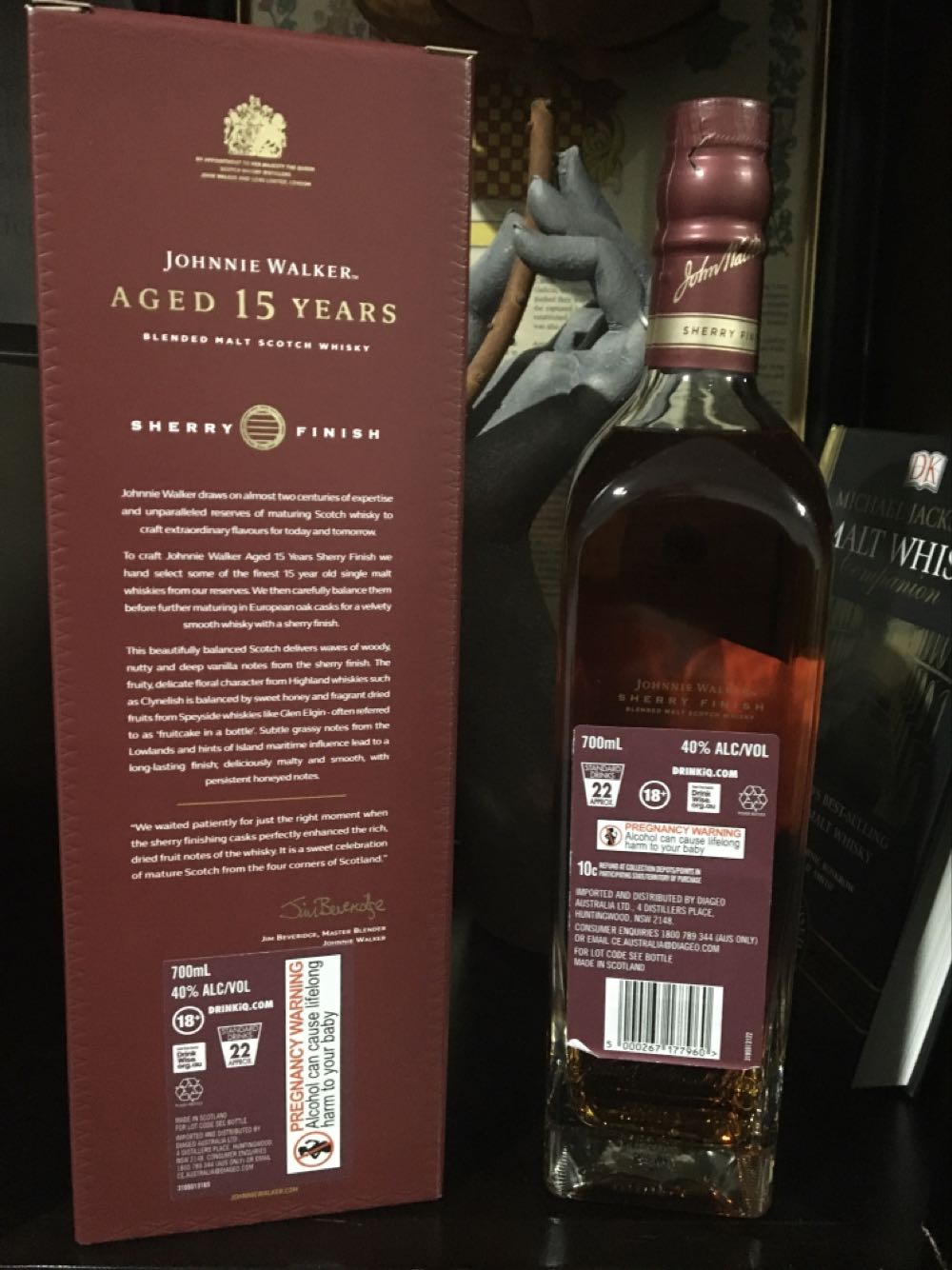 Johnnie Walker 15 Year Old Sherry Finish Blended Scotch  (700 mL) alcohol collectible [Barcode 5000267177960] - Main Image 3
