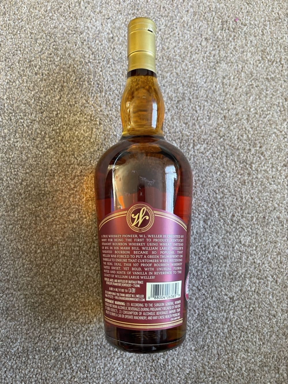 Weller Antique 107 (Binny’s Pick) - Buffalo Trace Distillery (750 mL) alcohol collectible [Barcode 088004063658] - Main Image 3