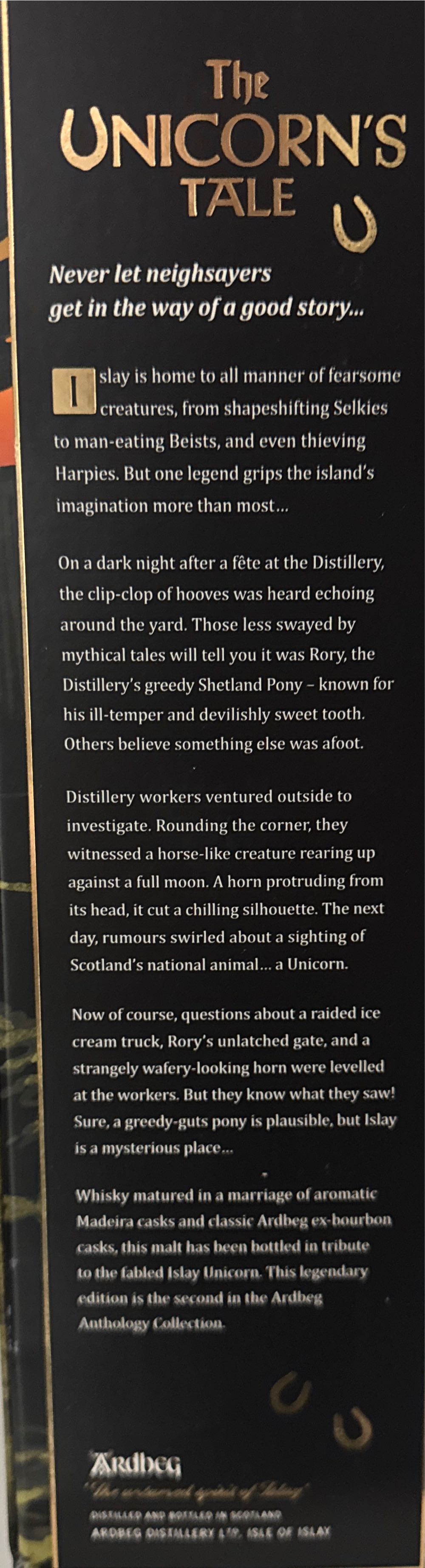 Ardbeg Anthology 14 Years The Unicorn’s Tale - Ardbeg Distillery (700 mL) alcohol collectible [Barcode 5010494988383] - Main Image 2