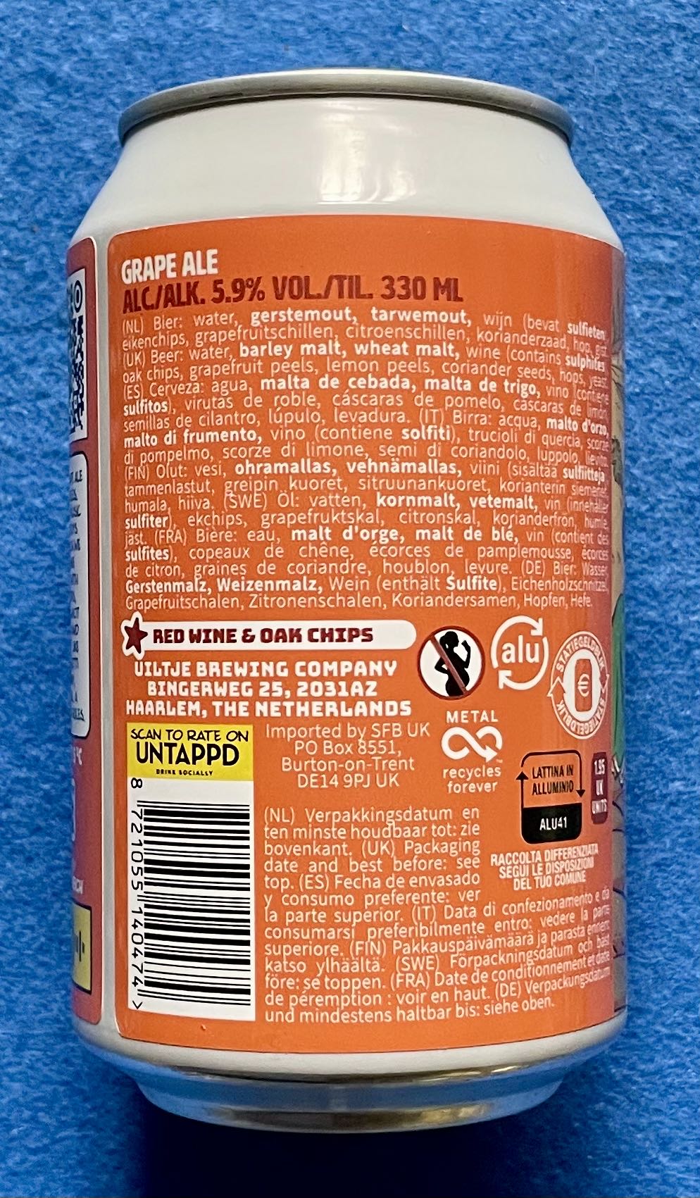 Roman Rendez-brew - Uiltje Brewing Company (330 mL) alcohol collectible [Barcode 8721055140474] - Main Image 3