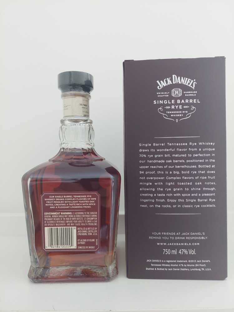 Single Barrel Rye  (750 mL) alcohol collectible - Main Image 2