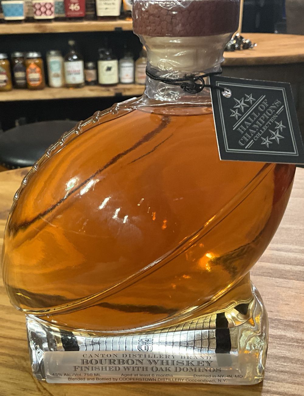 Canton Bourbon Whiskey Football Bottle - Canton (750 mL) alcohol collectible [Barcode 632726369514] - Main Image 2