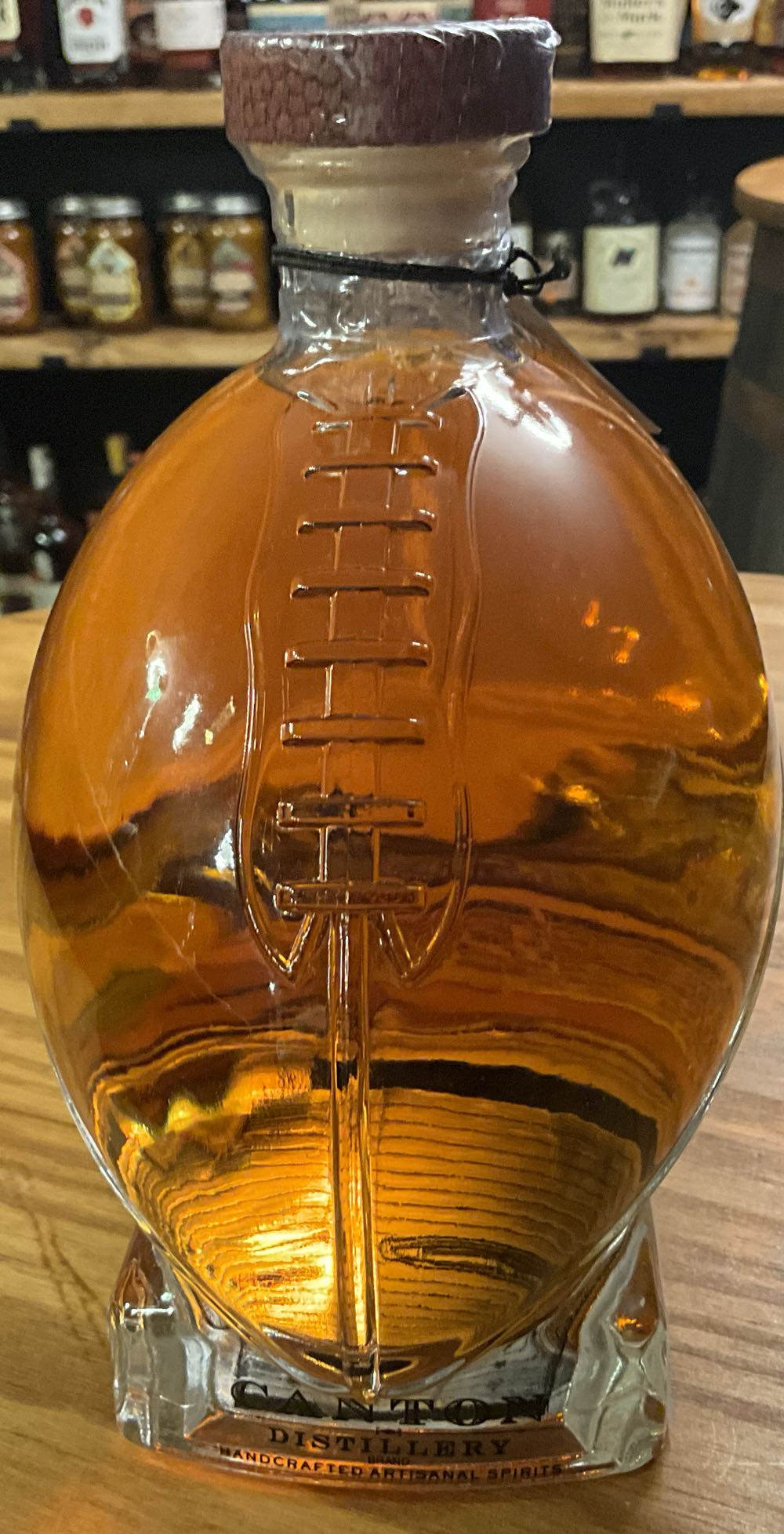 Canton Bourbon Whiskey Football Bottle - Canton (750 mL) alcohol collectible [Barcode 632726369514] - Main Image 3