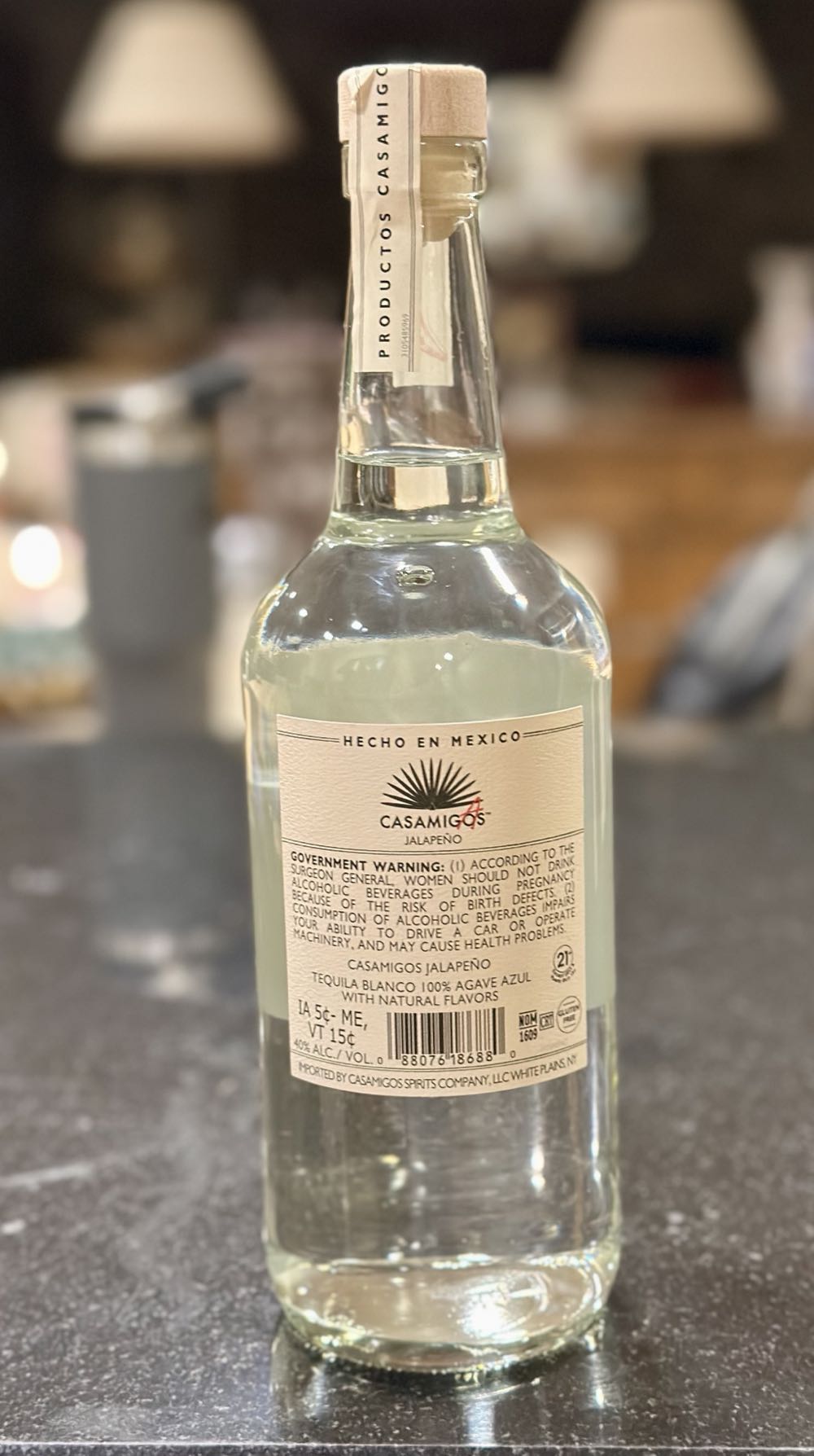 Casamigas Jalapeño Tequila Blanco - Productos Finos De Agave (750 mL) alcohol collectible [Barcode 088076186880] - Main Image 2