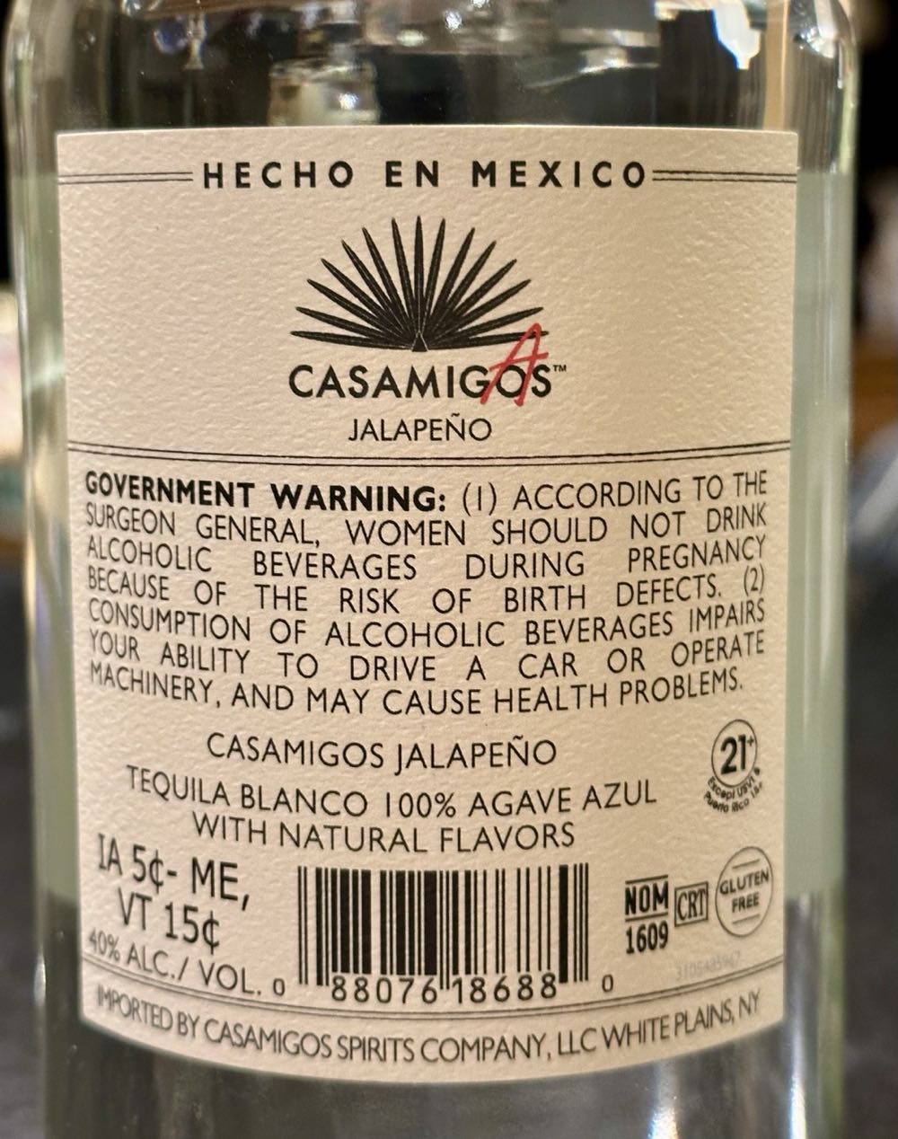Casamigas Jalapeño Tequila Blanco - Productos Finos De Agave (750 mL) alcohol collectible [Barcode 088076186880] - Main Image 4