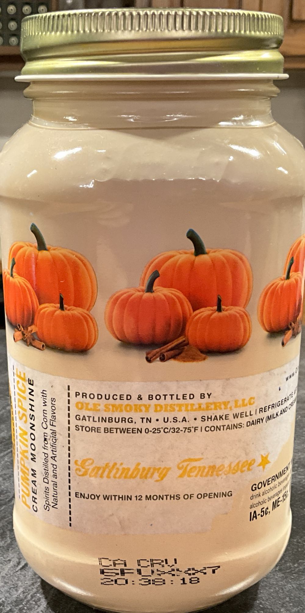 Ole Smoky Moonshine - Pumpkin Spice Cream - Ole Smoky Distillery (750 mL) alcohol collectible [Barcode 810088370359] - Main Image 2
