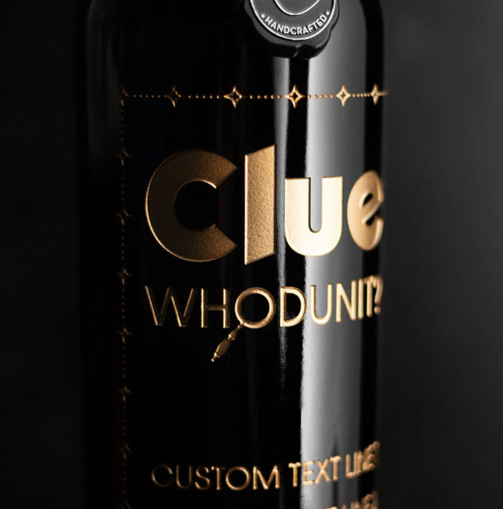 Clue® WHODUNIT CUSTOM ETCHED WINE BOTTLE - Mano’s Wine (750 mL) alcohol collectible - Main Image 2