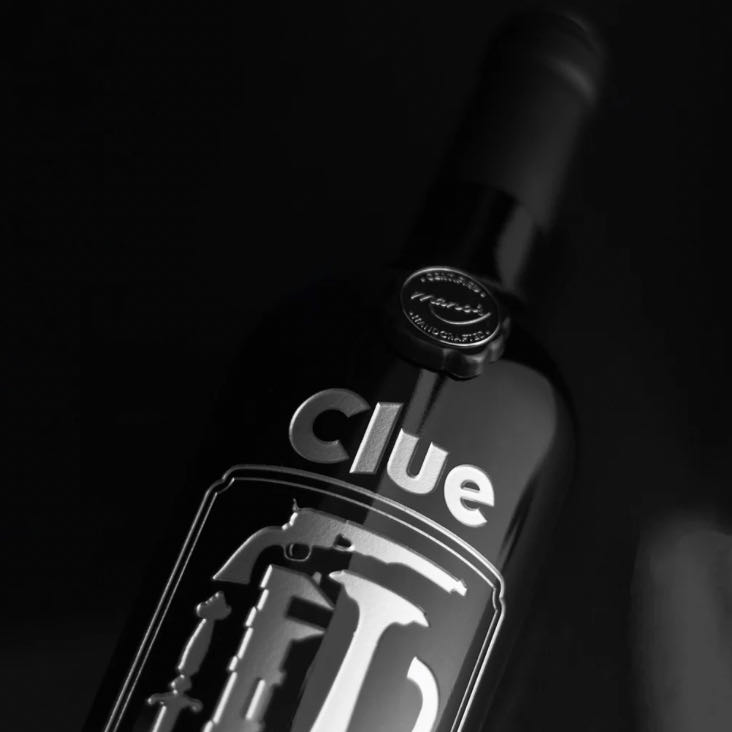 Clue® ORIGINAL WEAPONS ETCHED WINE BOTTLE - Mano’s Wine (750 mL) alcohol collectible - Main Image 2