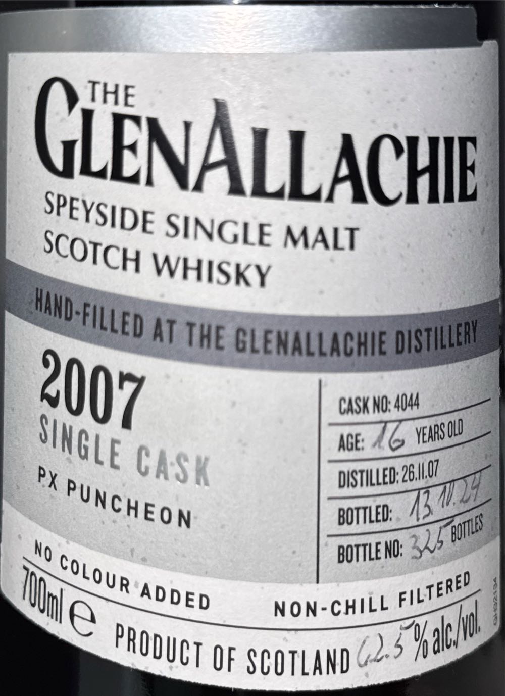 Glenallachie 16 Years Hand-Filled - The Glenallachie Distillers LTD (700 mL) alcohol collectible [Barcode 5060568326177] - Main Image 2