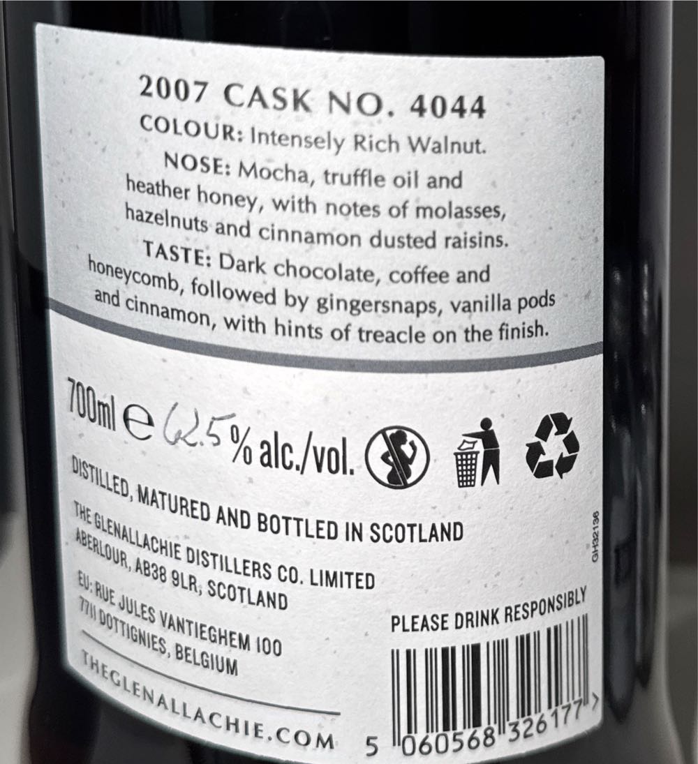 Glenallachie 16 Years Hand-Filled - The Glenallachie Distillers LTD (700 mL) alcohol collectible [Barcode 5060568326177] - Main Image 3