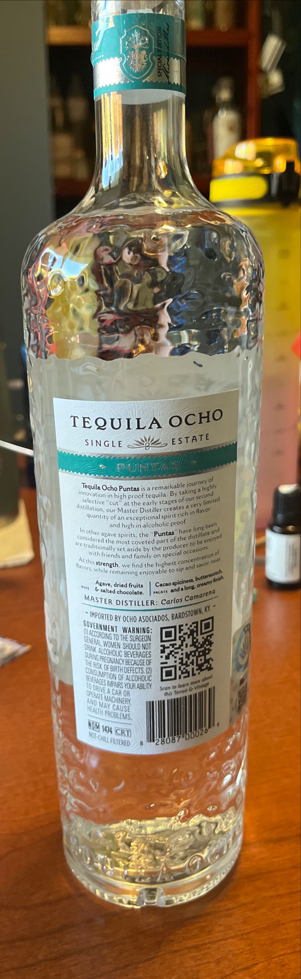 Tequila Ocho Plata Puntas 2024 - CIA Tequilera Los Alambiques, S.A de C.v. (750 mL) alcohol collectible - Main Image 2