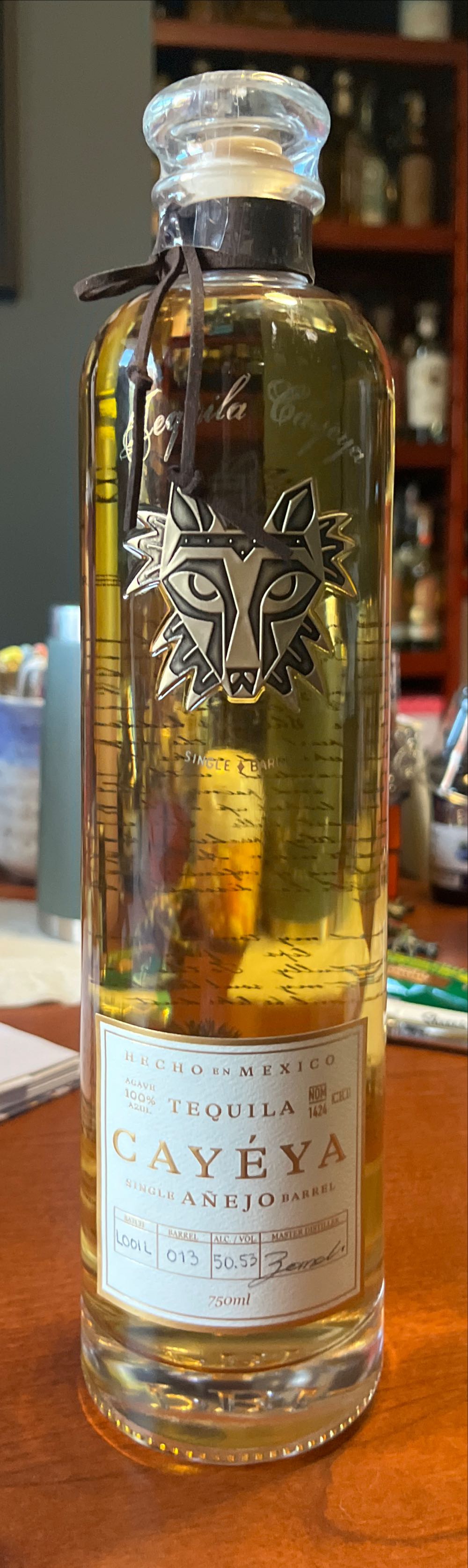 Cayeya Single Barrel Tequila Anejo - NOM 1424 (750 mL) alcohol collectible [Barcode 687051796504] - Main Image 2