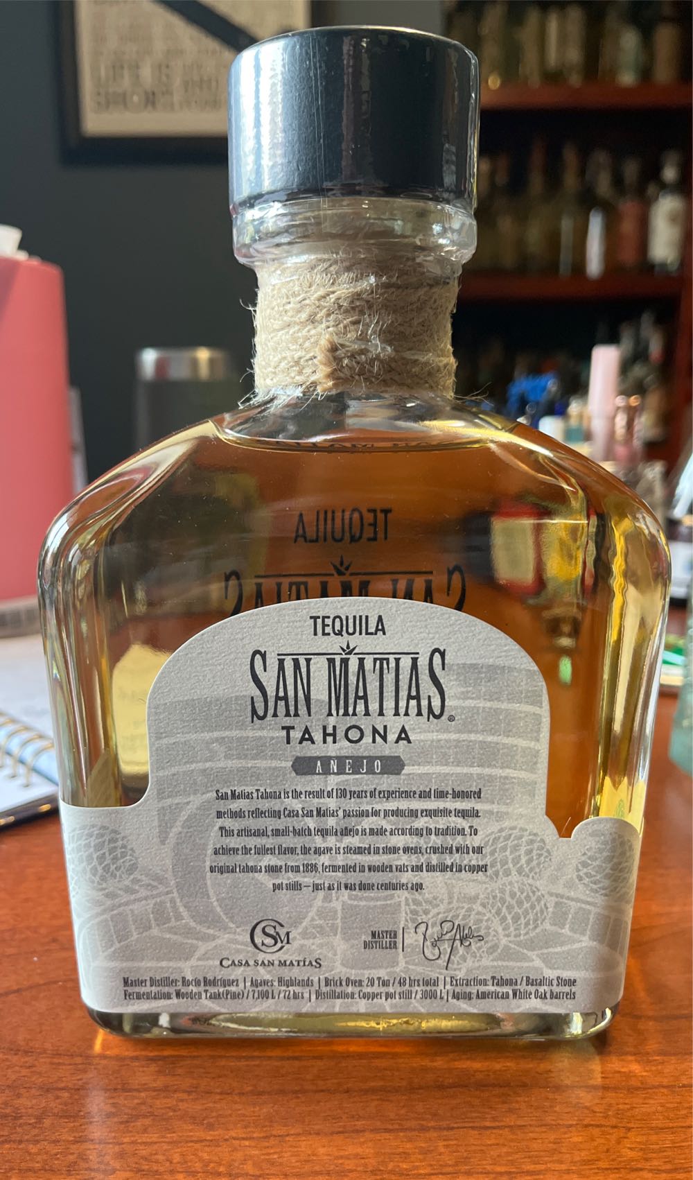 Tequila San Matias Tahona Anejo Tequila 750ml 750 Ml Tohona Añejo - NOM 1103 (750 mL) alcohol collectible [Barcode 750175105047] - Main Image 2