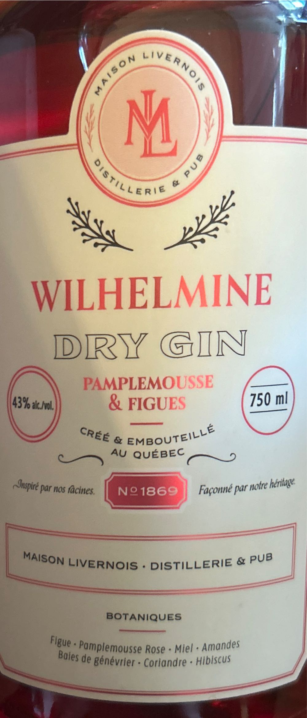 WILHELMINE - Maison Livernois (750 mL) alcohol collectible [Barcode 890590000715] - Main Image 1