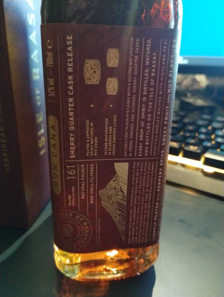 Isle Of Raasay Dùn Cana Sherry Quarter Cask Release Dun - Isle Of Raasay Distillery (700 mL) alcohol collectible [Barcode 5060221851701] - Main Image 4