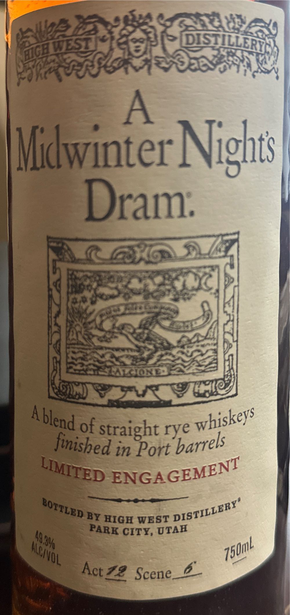High West Midwinter Night’s Dram Act 12 Scene 4 - High West Distillery (750 mL) alcohol collectible [Barcode 854396005190] - Main Image 2