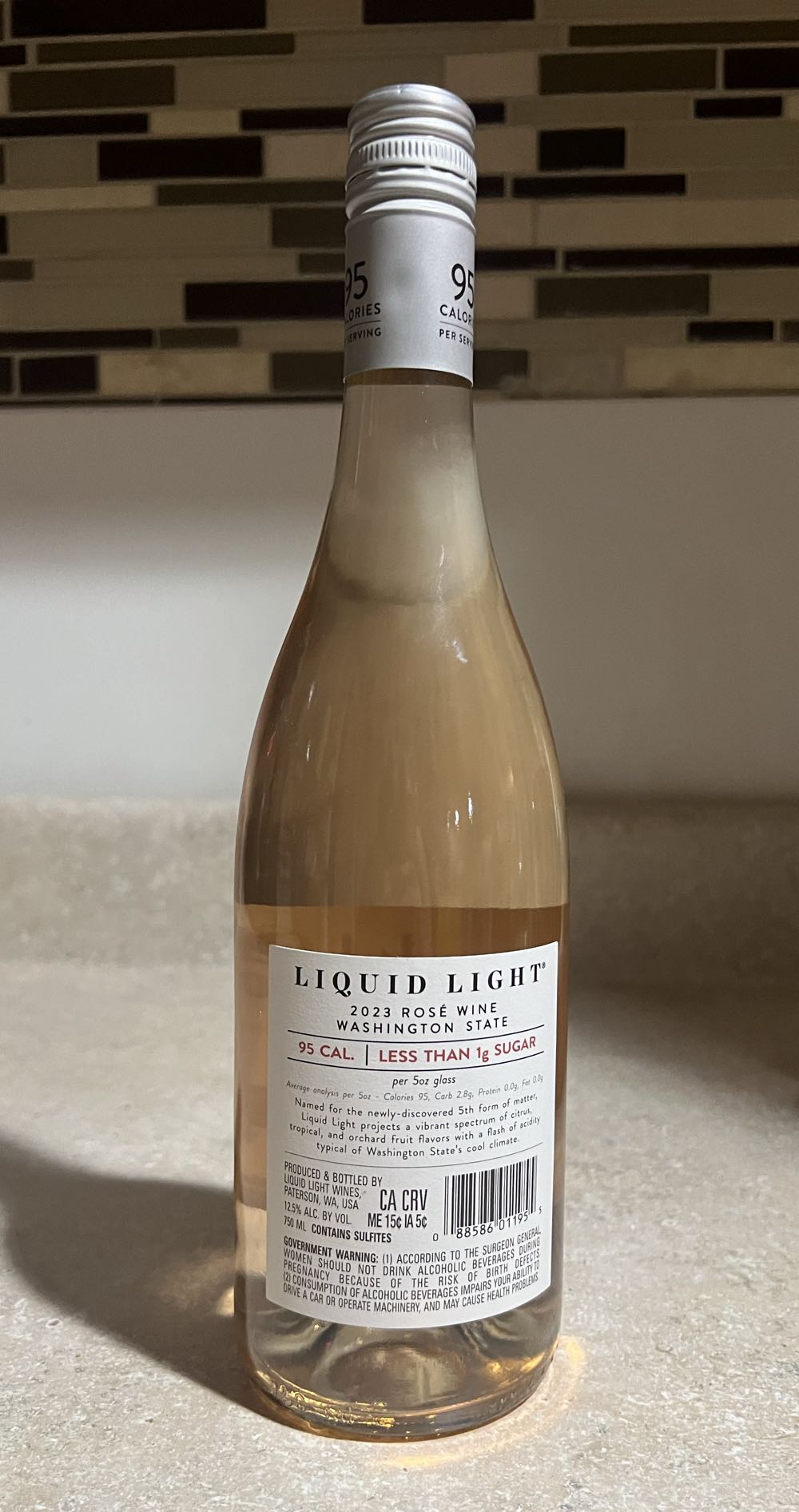 Liquid Light Rose 750ml Wine 750 Bottle & Search Active Price Posts  alcohol collectible [Barcode 088586011955] - Main Image 3