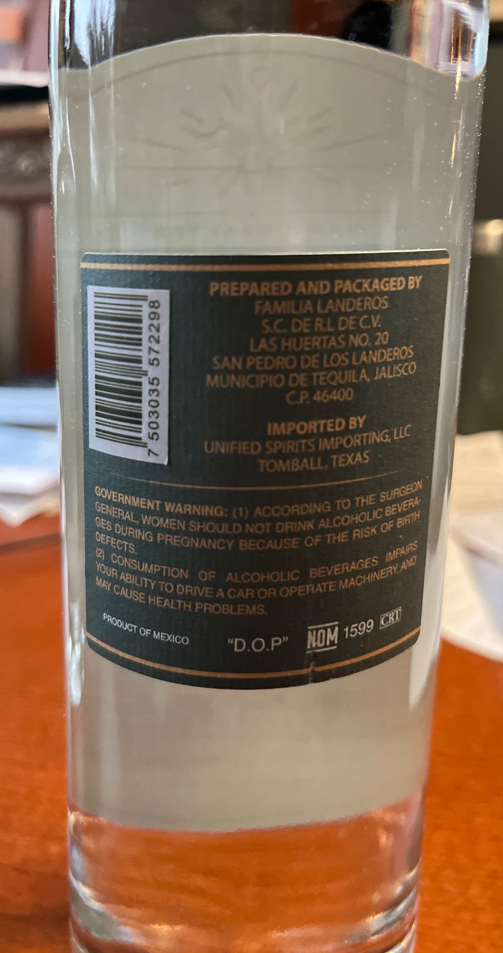 Atanasio Origenes Fibras Y Fuego Blanco Tequila - NOM 1599 (750 mL) alcohol collectible [Barcode 7503035572298] - Main Image 3