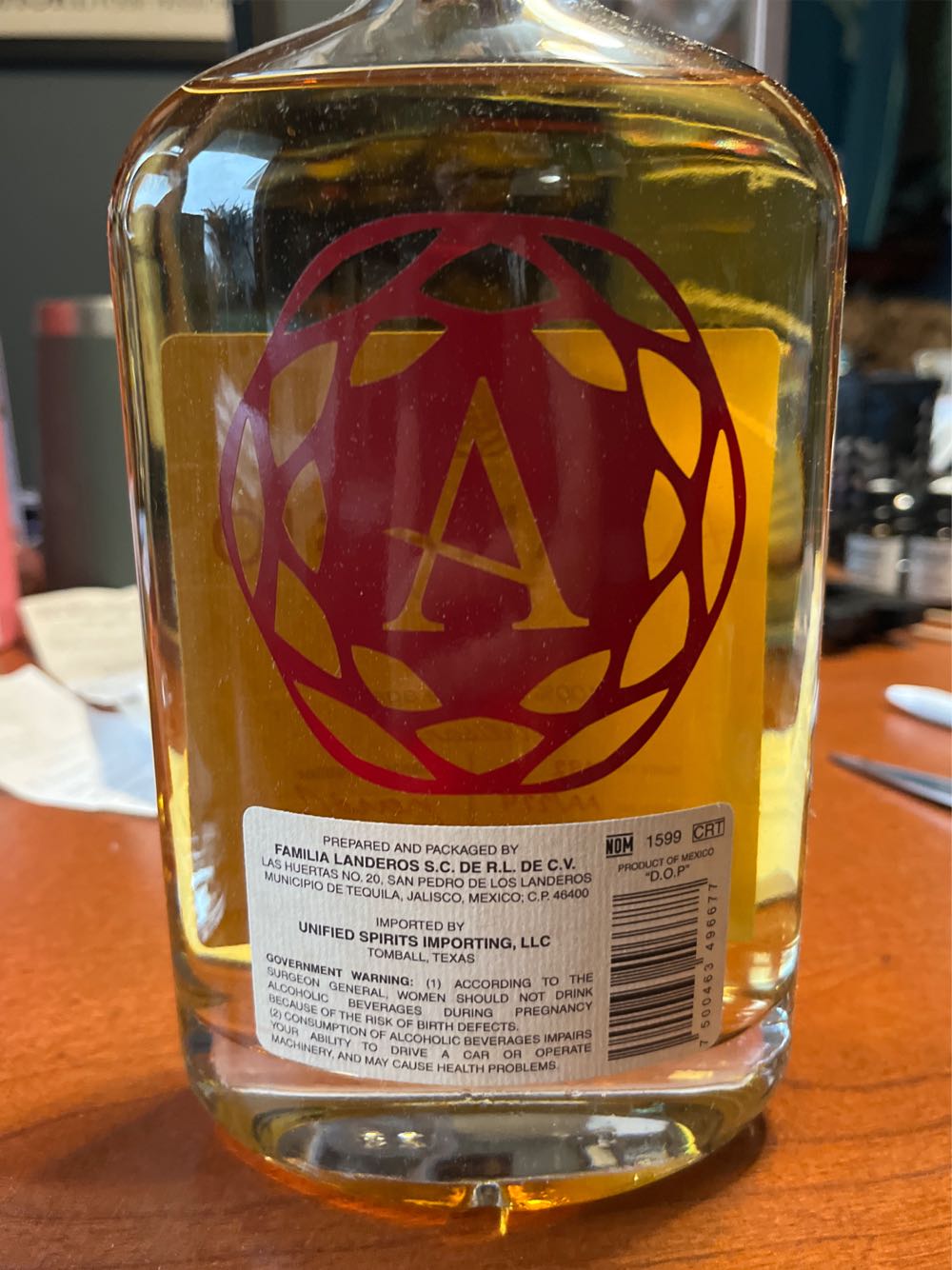 Atanasio Tequila Anejo Tequila 750ml & - NOM 1599 (750 mL) alcohol collectible [Barcode 7500463496677] - Main Image 3