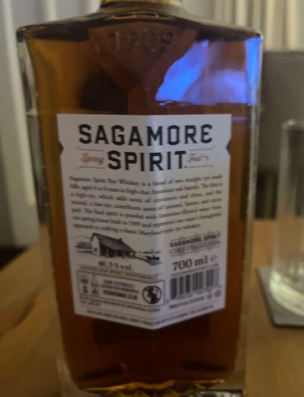 Sagamore Spirit Rye Whiskey Whisky American  alcohol collectible [Barcode 858232007928] - Main Image 2
