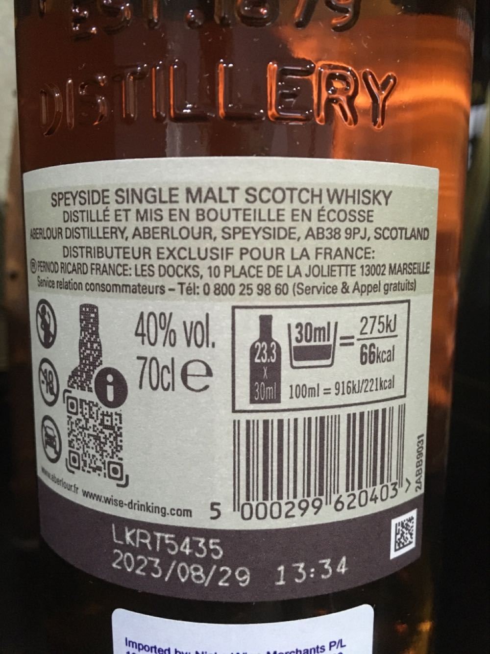 Aberlour Reserve 10 Year Old Forest Reserve Whisky Single Malt Aberlour 40% Years Jahre 700ml Ans - Aberlour Distillery Company (700 mL) alcohol collectible [Barcode 5000299620403] - Main Image 4