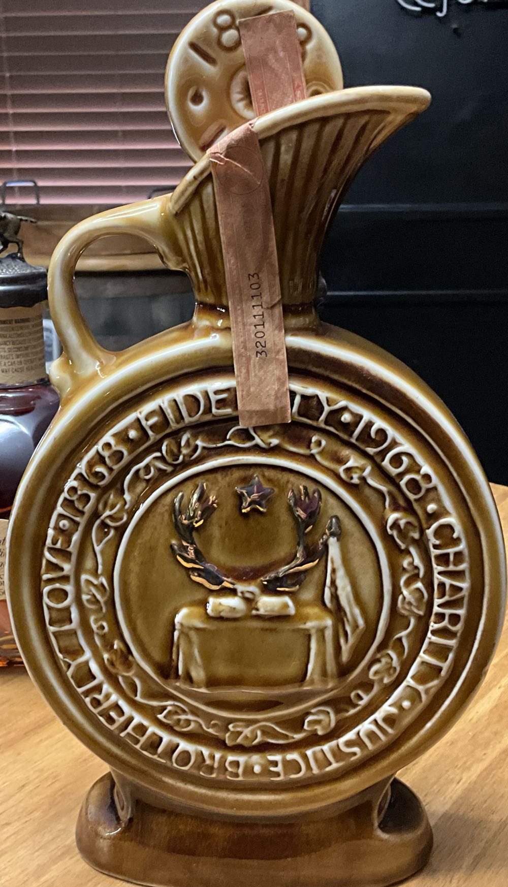 Jim Beam Moose Lodge Centennial Decanter 1968 - James B Bean (750 mL) alcohol collectible - Main Image 2