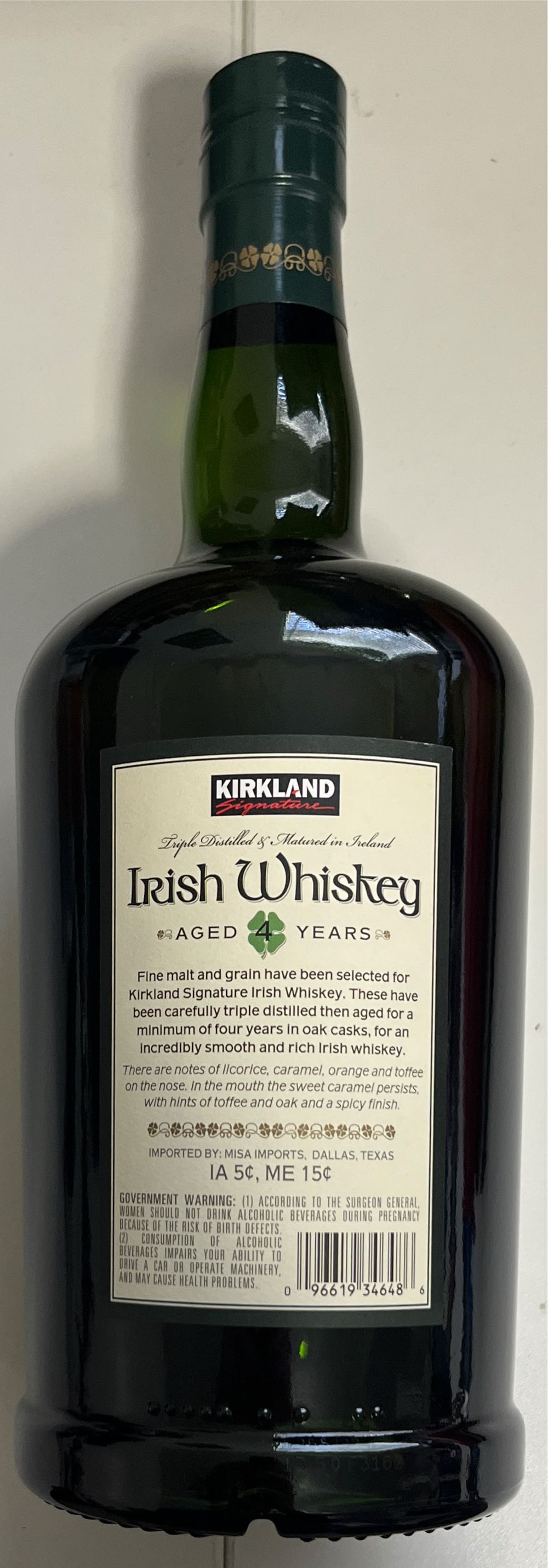 Kirkland Signature Irish Whiskey - Kirkland signature (1.75 L) alcohol collectible [Barcode 096619346486] - Main Image 2