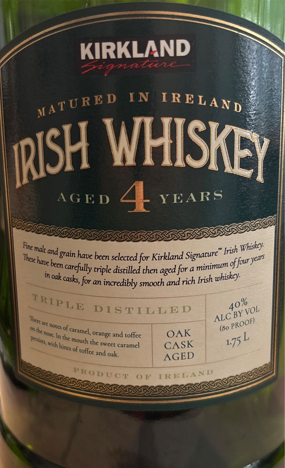 Kirkland Signature Irish Whiskey - Kirkland signature (1.75 L) alcohol collectible [Barcode 096619346486] - Main Image 3