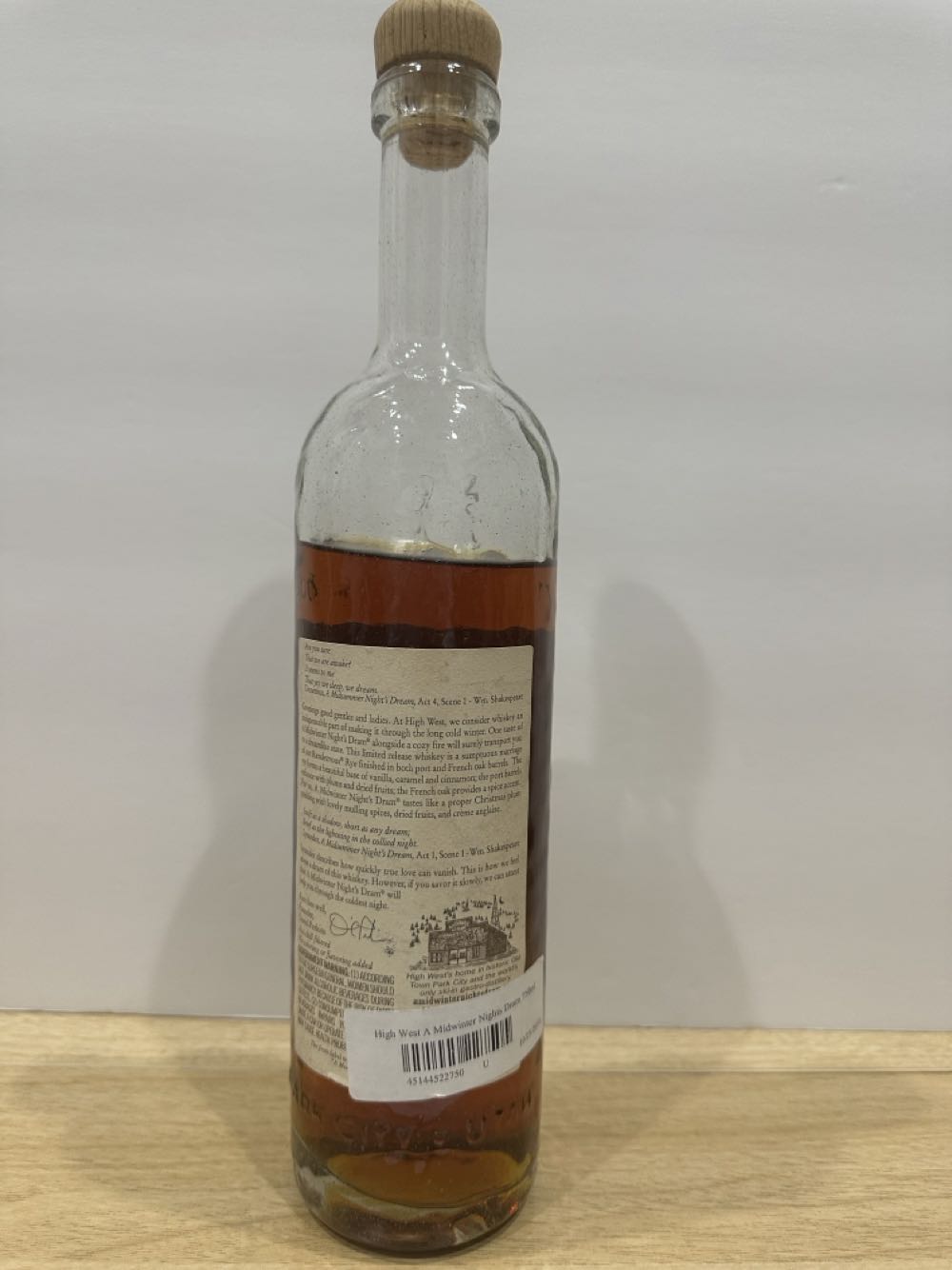 High West.  A Midwinters Nights Dram - High West Distillery (750 mL) alcohol collectible [Barcode 451445227505] - Main Image 2