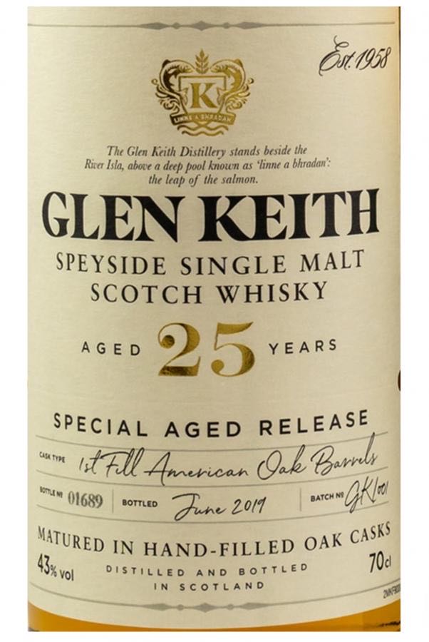 GLEN KEITH 25y Speyside Single Malt Scotch Whisky - The Glen Keith Distillery (700 mL) alcohol collectible [Barcode 5000299613979] - Main Image 4