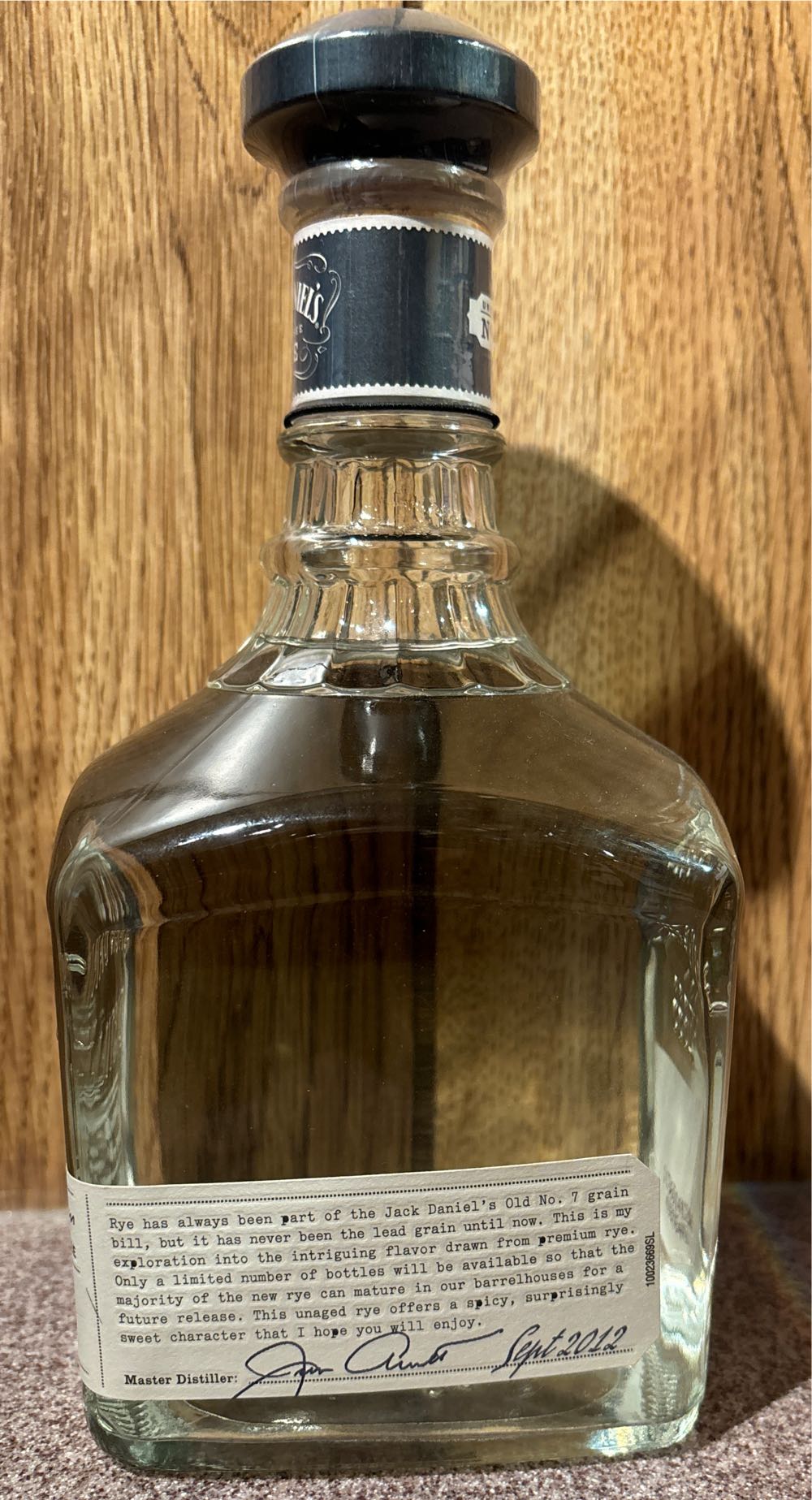 Jack Daniel’s Unaged Tennessee Rye - Jack Daniel’s Distillery, Lynchburg, TN (750 mL) alcohol collectible - Main Image 4