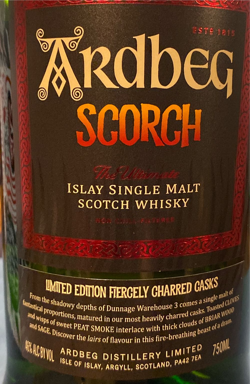Ardbeg Scorch Limited Edition  - Ardbeg Distillery (750 mL) alcohol collectible [Barcode 081753834241] - Main Image 4