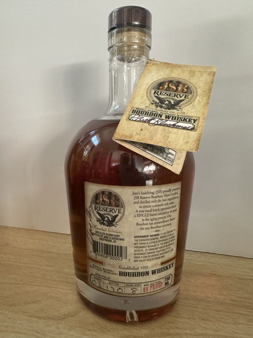 JSB Reserve - Jane’s Saddlebag (750 mL) alcohol collectible [Barcode 860908000027] - Main Image 2