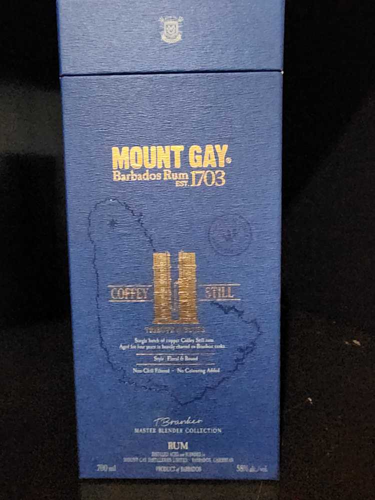 Mount Gay Barbados Rum 1703  Coffey Still Expression Rum  - Mount Gay Distilleries Limited (700 mL) alcohol collectible [Barcode 9501007854593] - Main Image 2