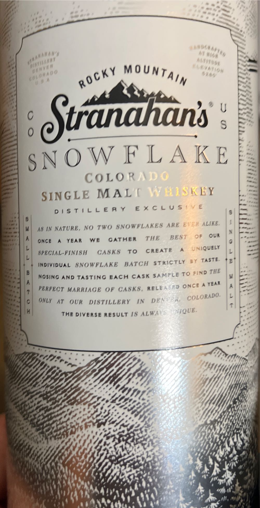 Stranahan’s Snowflake 2024 Red Cloud Peak - Stranahan’s Colorado Whiskey (750 mL) alcohol collectible [Barcode 818844028599] - Main Image 3