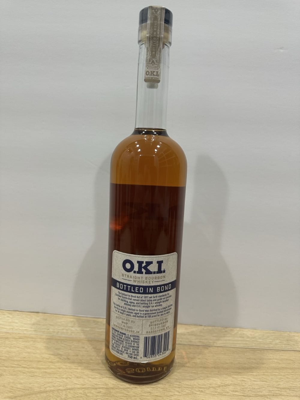 O.K.I. Bottled In Bond Bourbon - O.K.I. Bourbon (750 mL) alcohol collectible [Barcode 602835243425] - Main Image 2