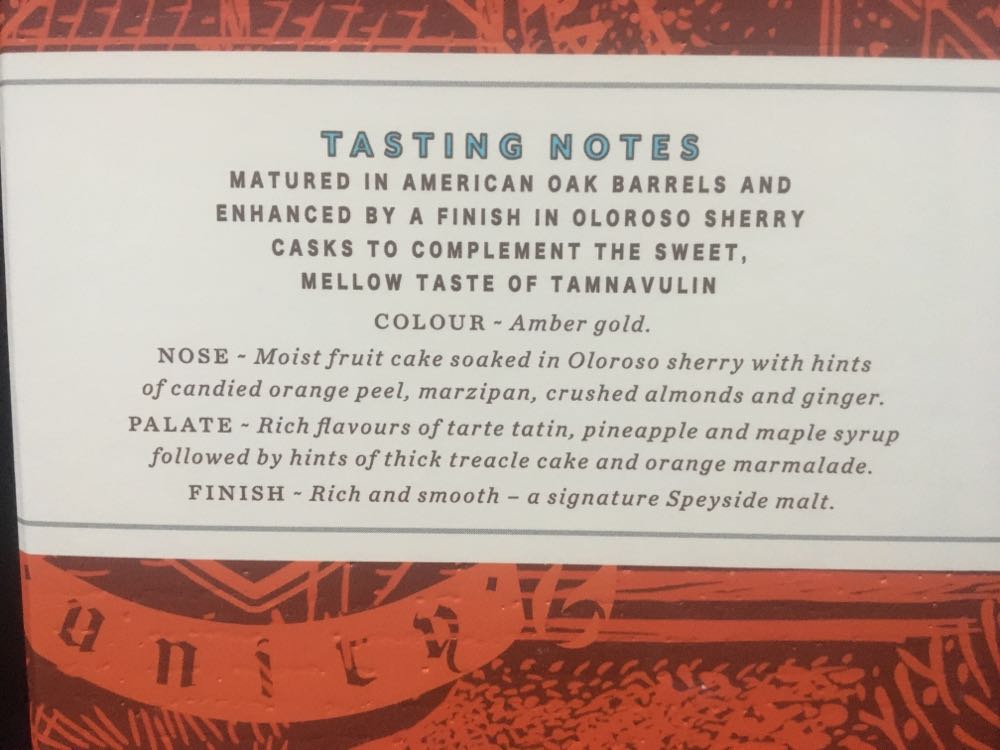 Tamnavulin Oloroso Cask Edition 1l 40% Gb 1 1000ml Liter - Tamnavulin (1000 mL) alcohol collectible [Barcode 5013967018686] - Main Image 4