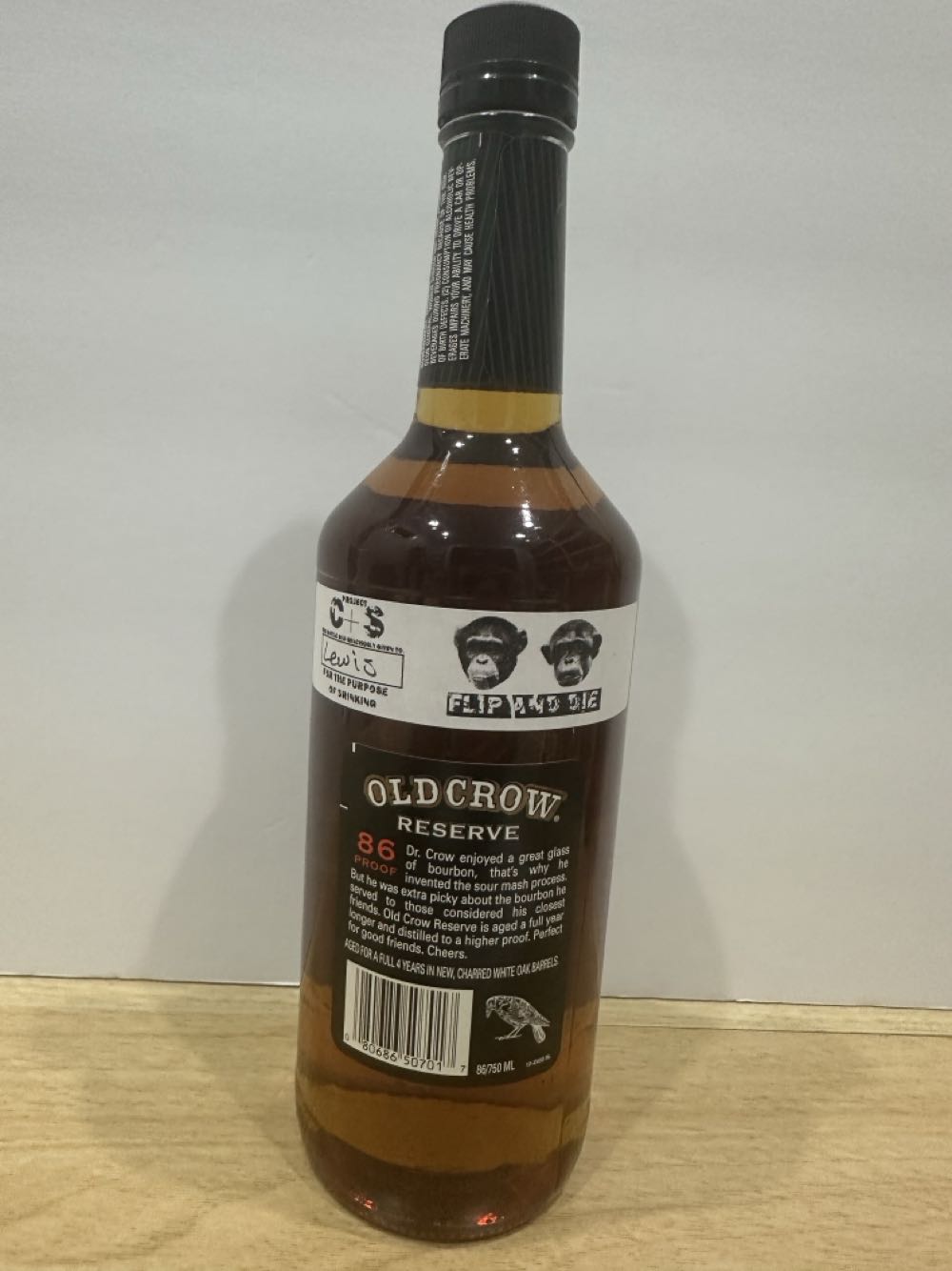 Old Crow Reserve - Jim B.Beam Distilling Co. (750 mL) alcohol collectible [Barcode 080686507017] - Main Image 2