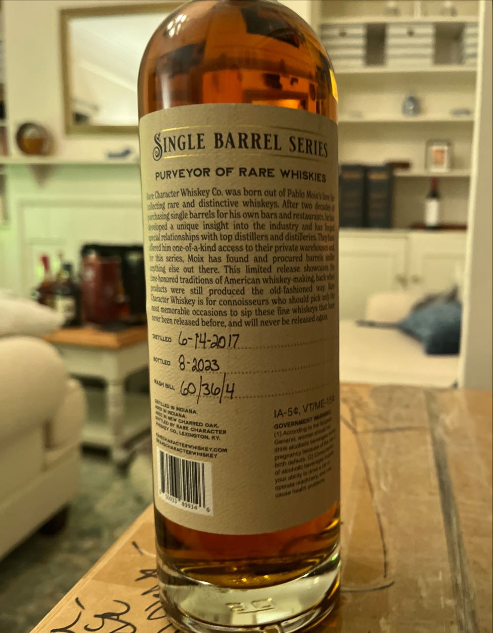 Old mate Single Barrel series Bourbon  (750 mL) alcohol collectible [Barcode 850033899146] - Main Image 2