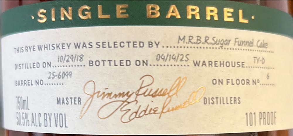 Wild Turkey Rye Single Private Barrel - Wild Turkey Distilling Co. (750 mL) alcohol collectible [Barcode 721059003544] - Main Image 2